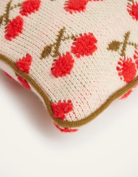 Cherry Knitted Cushion