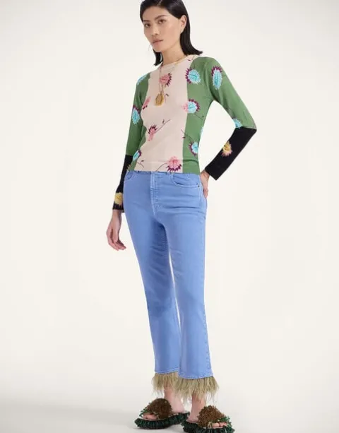 Fancy Crop Jeans (With Feathers)