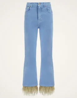 Fancy Crop Jeans (With Feathers)
