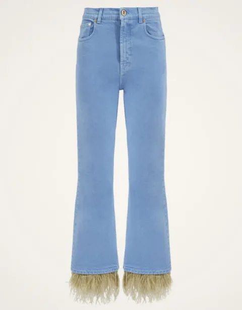 Fancy Crop Jeans (With Feathers)