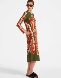 Long Sleeve Midi Swing Dress