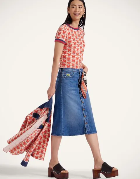 The Button Front Vagabond Midi Skirt